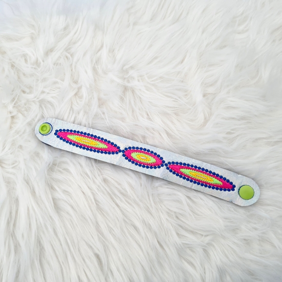 Armband Hologramm blau/neon, 21cm lang